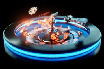 A man celebrating a winning moment on his laptop while gaming symbols float around him, capturing the excitement of 777JAYA games.